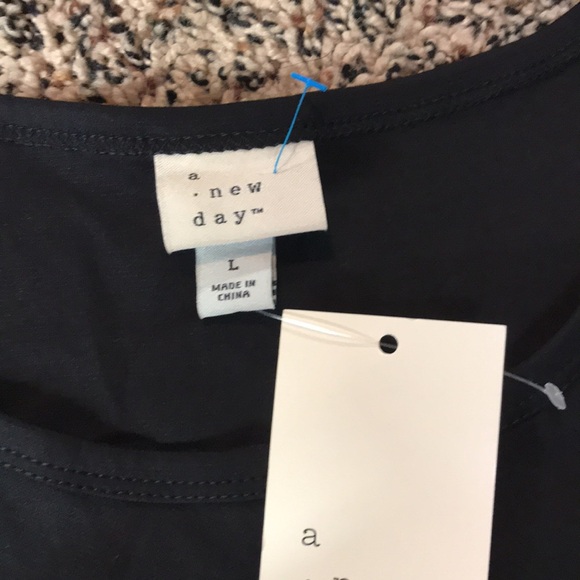 A New Day Classic Black Sleeveless Twist-Front Women's Midi Dress Sz L | NWT - Picture 5 of 6